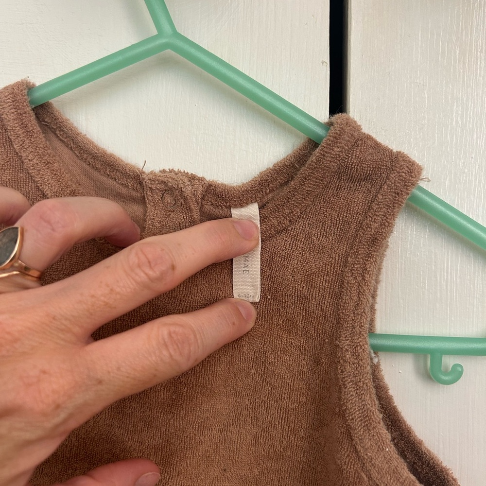 Quincy Mae Brown Sleeveless Terrycloth Top